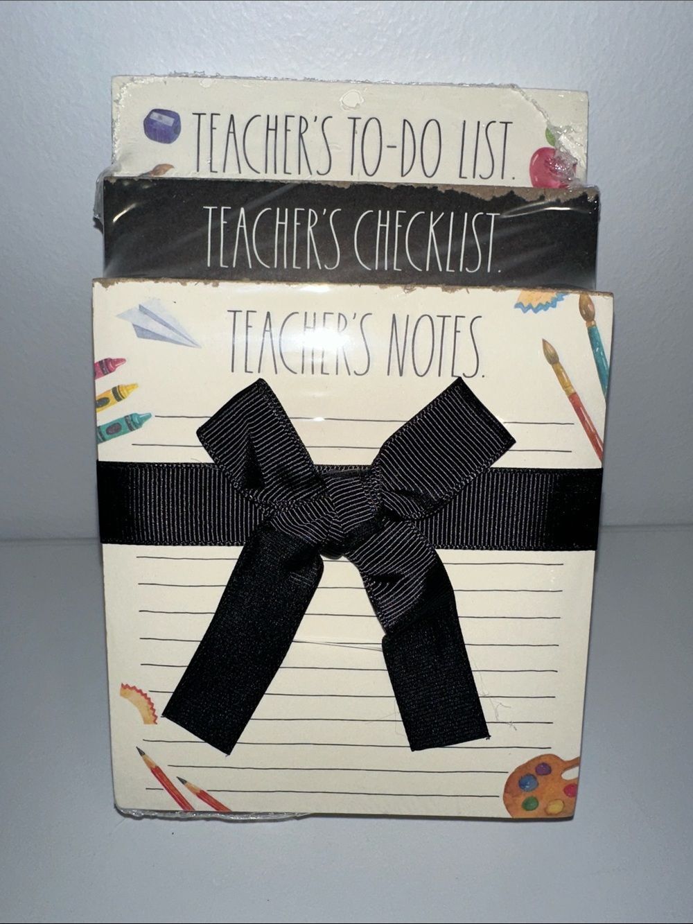 RAE DUNN. Stack of 3 lined Notepads TEACHER’S NOTES CHECKLIST TO-DO-LIST